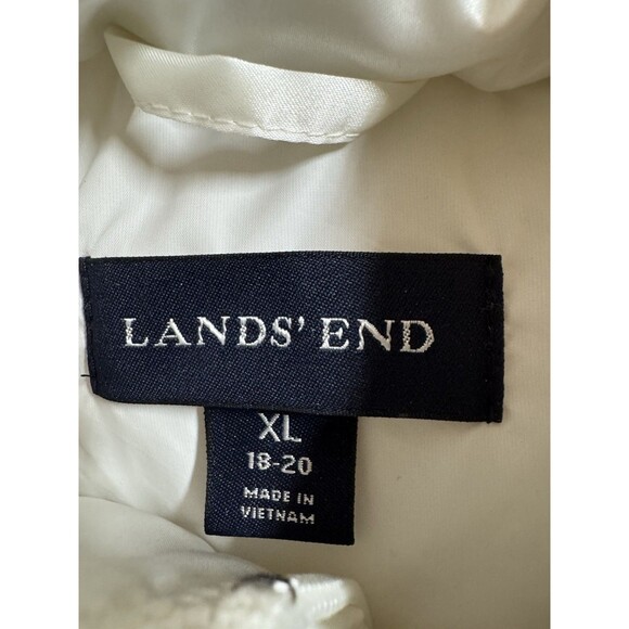 Lands End Puffer Vest Quilted Size XL/18-20 Ivory New Fall Winter Goose Down - Picture 5 of 9